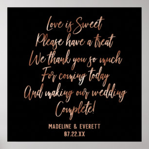 Ro Guld Typografi Kärlek är sötare Bord Poster