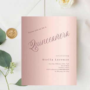 Ro guld typografi Quinceanera-inbjudan