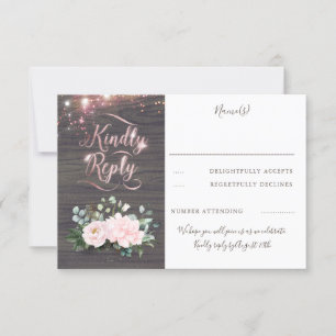 Ro Guld Typografi Rustic Fall Bröllop OSA Kort