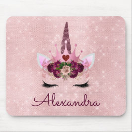 Ro Guld Unicorn Gnistra Princess Monogram Namn Musmatta