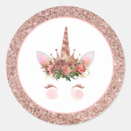 Ro Guld Unicorn Princess Runt Klistermärke