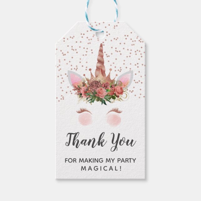 Ro Guld Unicorn Princess Tack Presentetikett (Framsidan)