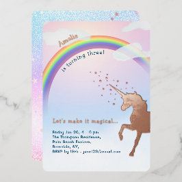 Ro Guld Unicorn Rainbow Glitter Magic Birthday