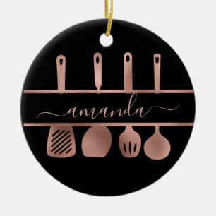 Ro Guld Utensils Personal Chef Cooking Baking Julgransprydnad Keramik