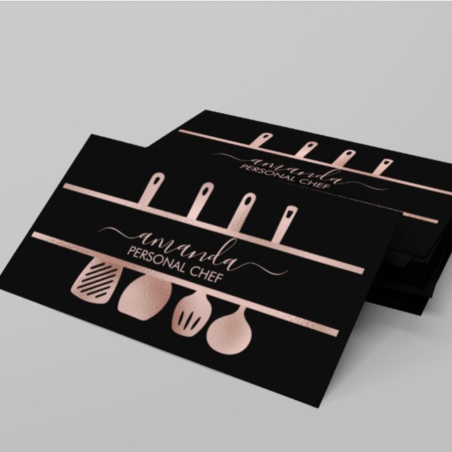 Ro Guld Utensils Personal Chef Cooking Baking Visitkort (Skapare uppladdad)