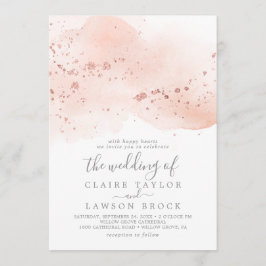 Ro Guld vattenfärg Bröllop vid Inbjudningar