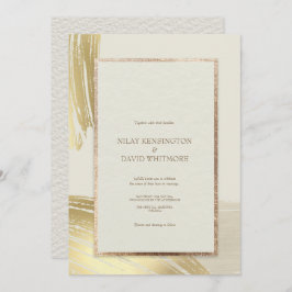 Ro Guld, vattenfärgspenseldrag Bröllop Inbjudningar