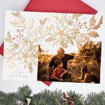 RO GULD Vintage CHRISTMAS Botanicals Photo Ram<br><div class="desc">ÖNSKA FAMILJEN,  VÄNNER A GOD JUL med mitt moderna GLATTA RO-årskort CHRISTMAS Botanicals Photo Ram Foil Helgdag Card. Det här eleganten innehåller en fotofamilj med ett stort foto på framsidan med anpassningsbar Julhälsningar,  datum och namn. *VERKLIG FOLIE FRAMÅT (HAR OCKSÅ VATTENFÄRGUNDERTONER)</div>