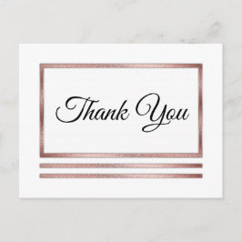 Ro Guld | Vit modern enkel Elegant Tack Vykort