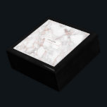 Ro-Guld & Vit Modern Faux Marble Stone Smyckeskrin<br><div class="desc">Elegant modern ro-guld och vit marmor med anpassade monogram.</div>