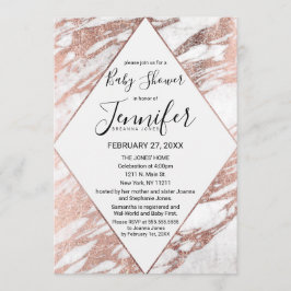 Ro Guld Vita moderna marmor-babyskor Inbjudningar