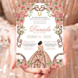 Ro Guld Western Charro Rustic Ranch Quinceañera Inbjudningar