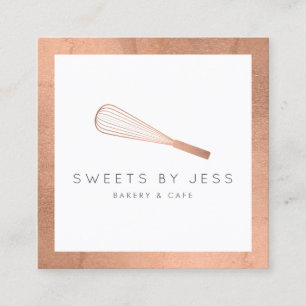 Ro Guld Whisk Bakery Fyrkantigt Visitkort