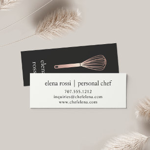 Ro Guld Whisk Logotyp Chef Catering Bakery Mini Visitkort