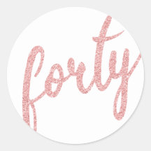 Ro Guld White 40 Födelsedagsfester Glitter "fyrtio