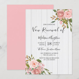 Ro Guld White Wood Vow Renewal Inbjudan