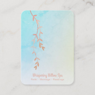 *~* Ro Guld Willow Träd Gren - Pastel Ombre Visitkort