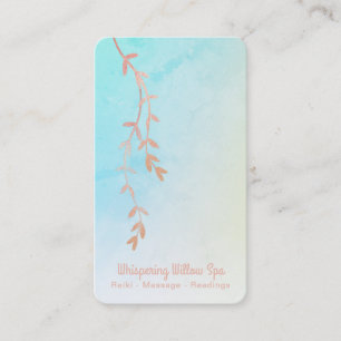 *~* Ro Guld Willow Träd Gren Pastel Ombre Visitkort