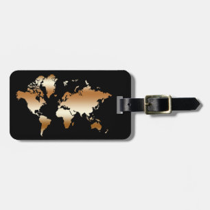Ro guld World Map Faux Professionell Chic Vintage Bagagebricka