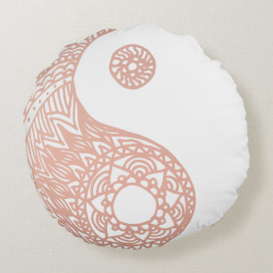 Ro Guld Yin Yang Rund Kudde