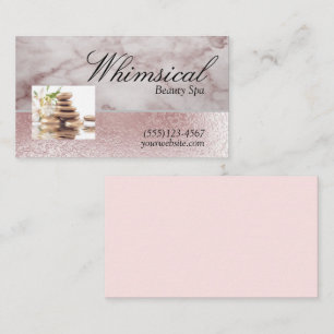 Ro Guld Zen Sten Marble Design Beauty Spa Visitkort