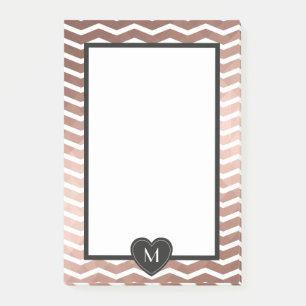 Ro guld zig zag svart monogram ram post-it block