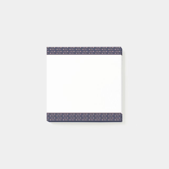 Ro guldböljans bohemiska stampilar på marinblått post-it block (Framsida)