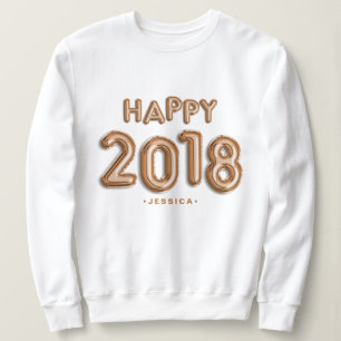 Ro guldfärgade ballonger Lycklig 2018 Personlig Tee