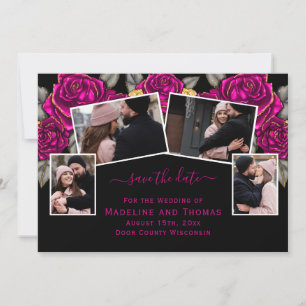 Ro guldfärgsfolie fyra fotosvart Rosa Spara Datumet