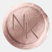 Ro guldfetter Vax säl Initialer-kuvert Sticker