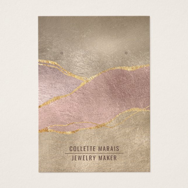 Ro guldfoil Glitter Earring Jewelry Visning Visitkort (Framsidan)