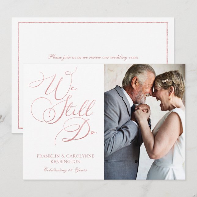 Ro-guldfyrafdagen Bröllop-årsdagen Vow Renewal Inbjudningar (Fram/baksida)