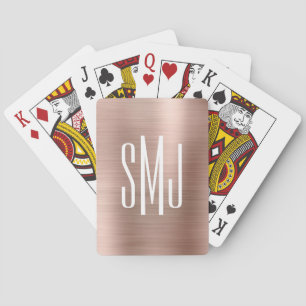 Ro guldolja 3 Brev Monogram Casinokort