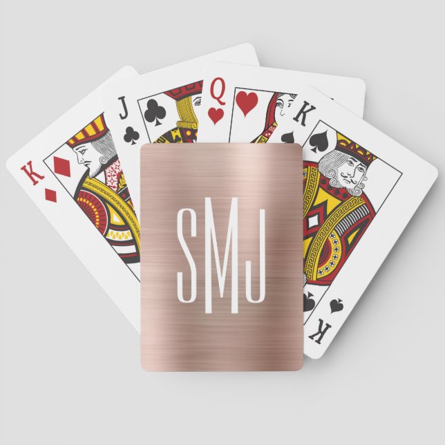 Ro guldolja 3 Brev Monogram Casinokort (Baksidan)