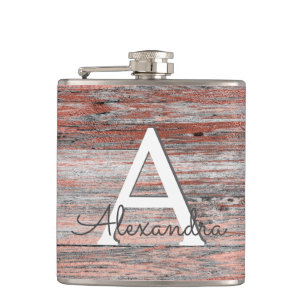Ro Gulfenor och Rustic Wood Monogram & Initial Fickplunta