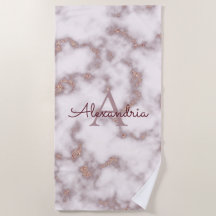Ro Gulffabel Glitter i Rosa Marble Monogram