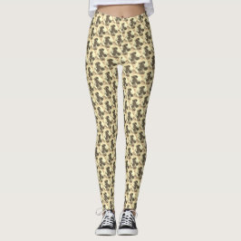 Ro gult mönster design leggings