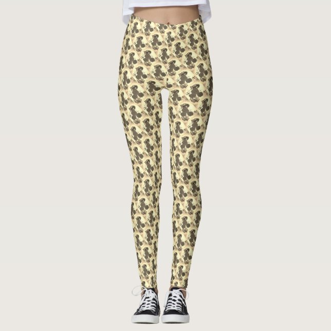 Ro gult mönster design leggings (Framsida)