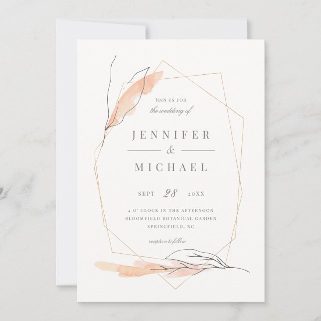  Ro Hand-ritade vattenfärgen Vår bröllop Inbjudningar (Framsida)