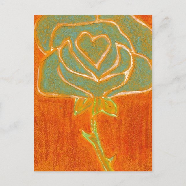 "Ro Heart #4"-vykort för Blommigt Vykort (Framsida)