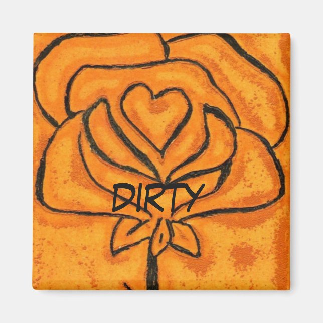"Ro Heart #5" Dirty Dishwasher Status Magnet (Framsidan)