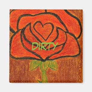 "Ro Heart #6" Dirty Dishwasher Status Magnet