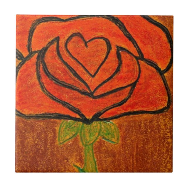 "Ro Heart #6" Köksbricka för keramik Kakelplatta (Framsidan)