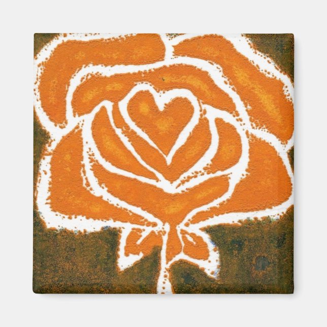"Ro Heart #8" Blommigt Magnet (Framsidan)