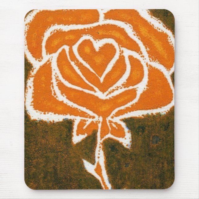 "Ro Heart #8" Blommigt Mousepad Musmatta (Framsidan)