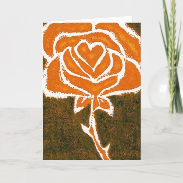 "Ro Heart #8"-Blommigtens hälsningskort Kort (Framsida)