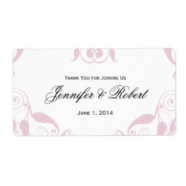 Ro Heart Blommigt Bröllop Vattenflaska-etikett Fraktsedel