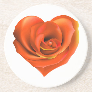 Ro Heart Bright Orange Underlägg Sandsten