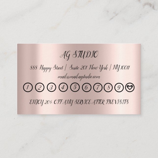 Ro Heart Gift Certificate Black 10 Loyalty Tidsbeställning Kort (Baksida)