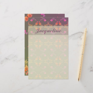 Ro Hearts and Plum Stationery Brevpapper